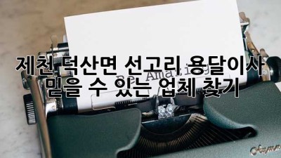 제천 덕산면 선고리 용달이사, 믿을 수 있는 업체 찾기
